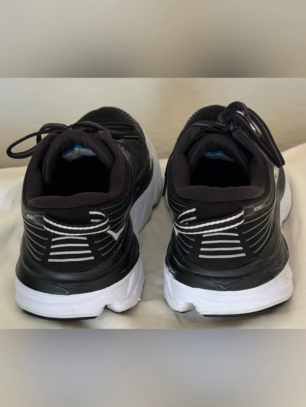 Hoka Women's Black and White Athletic Running Shoes